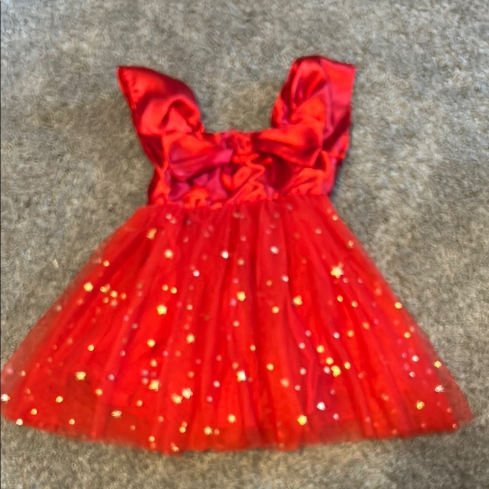 Audrey Camille Red Dress with Gold Star Accents size 3T
